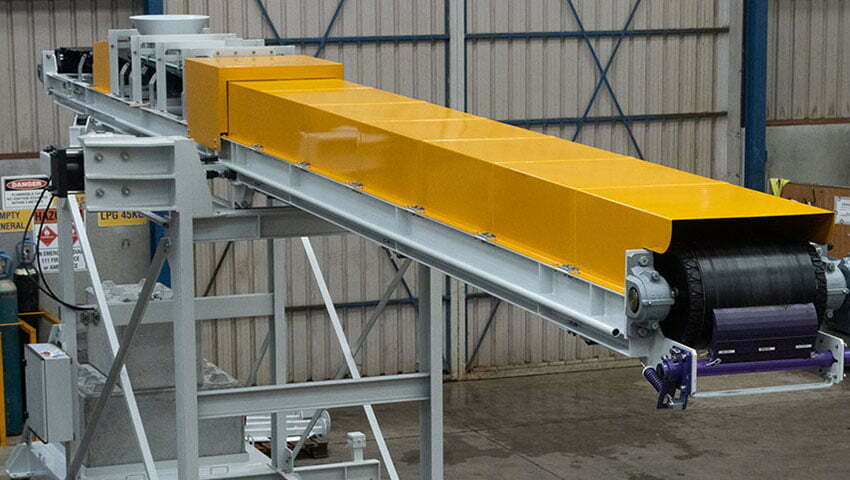 conveyor industries belt container loading system