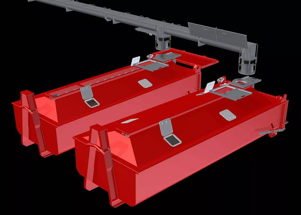 conveyor industries self-levelling skip bins