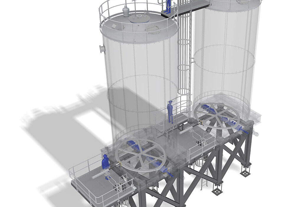 Sliding frame silo discharger render
