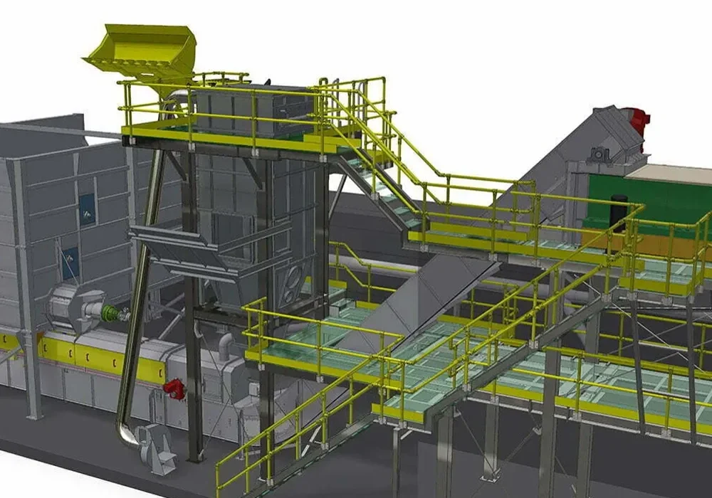 Render of Site Layout of Conveying System.