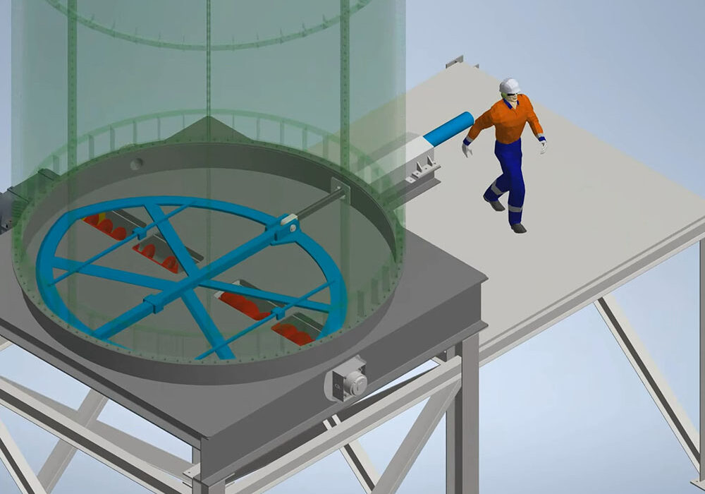 sliding frame for silos